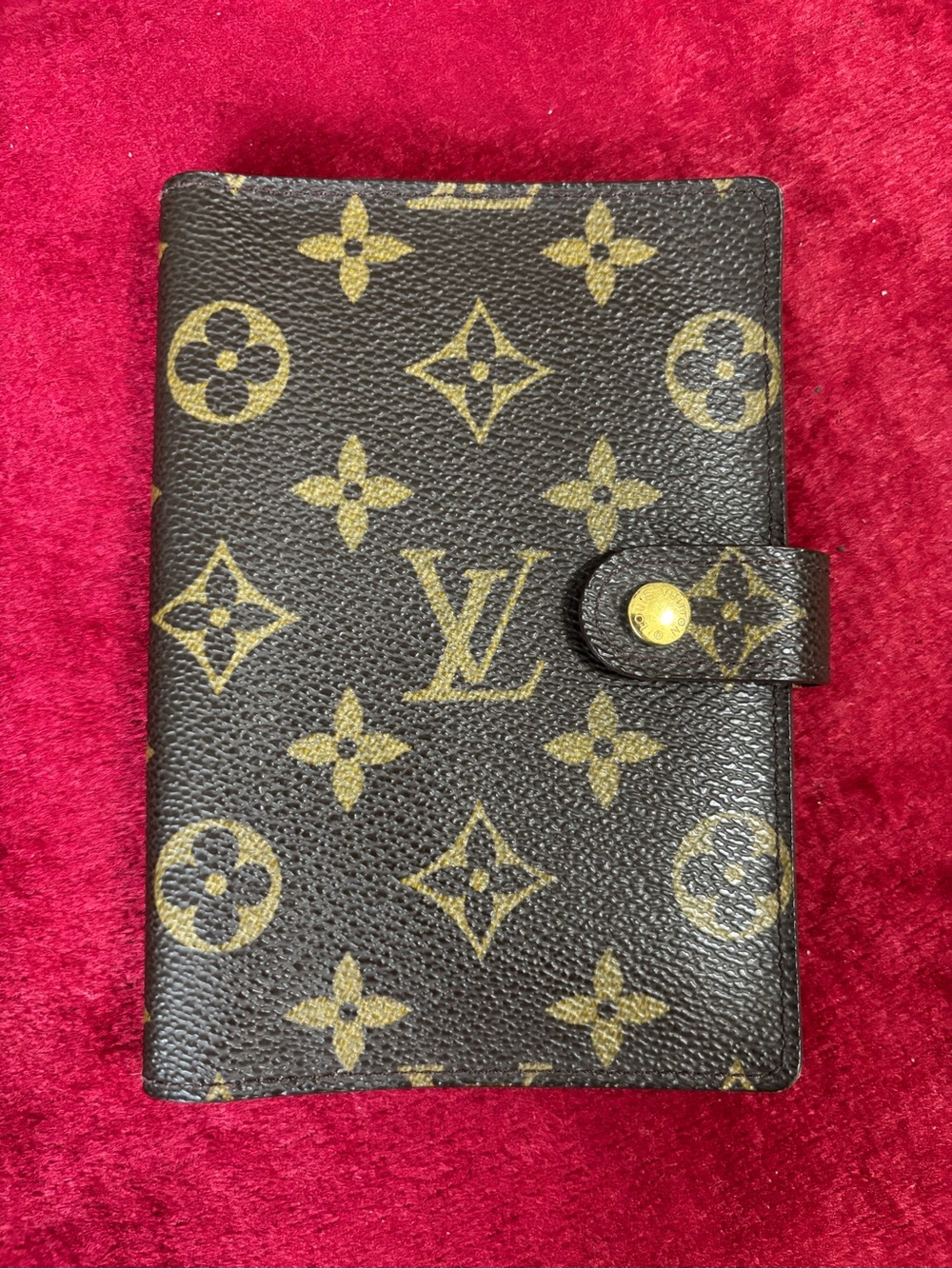Louis Vuitton Monogram Canvas vintage agenda /wallet in Brown and Gold (genuine)